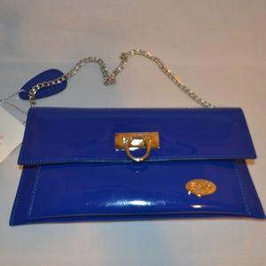 Beijo Classic Liquid Blue Envelope Purse NWT